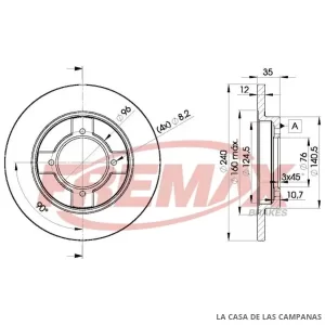 BD6580 DISCO DE FRENO TRASERO