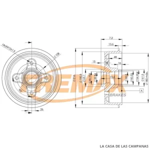 BD6628 CAMPANA DE FRENO TRASERO