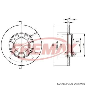BD6676 DISCO DE FRENO DELANTERO