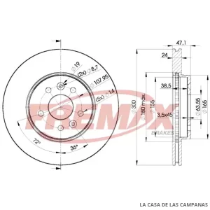 BD6767 DISCO DE FRENO DELANTERO