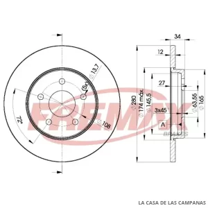 BD6768 DISCO DE FRENO TRASERO