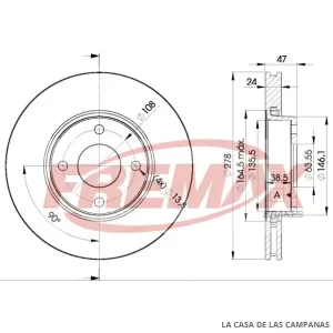 BD6785 DISCO DE FRENO DELANTERO