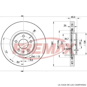 BD6811 DISCO DE FRENO DELANTERO