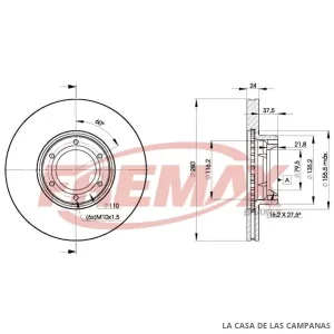 BD6847 DISCO DE FRENO DELANTERO