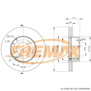 BD6848 DISCO DE FRENO DELANTERO