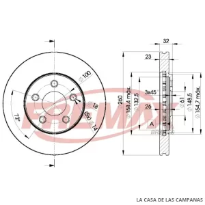 BD6935 DISCO DE FRENO DELANTERO