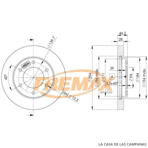 BD7019 DISCO DE FRENO DELANTERO