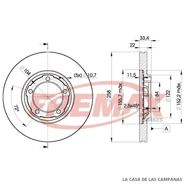 BD7030 DISCO DE FRENO DELANTERO