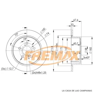 BD7033 DISCO DE FRENO TRASERO