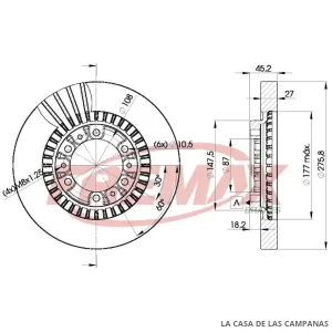 BD7041 DISCO DE FRENO DELANTERO