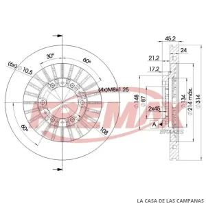 BD7043 DISCO DE FRENO DELANTERO