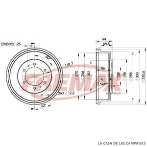 BD7044 CAMPANA DE FRENO TRASERO