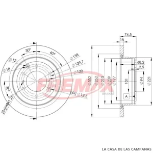BD7114 DISCO DE FRENO TRASERO
