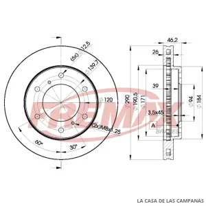 BD7116 DISCO DE FRENO DELANTERO