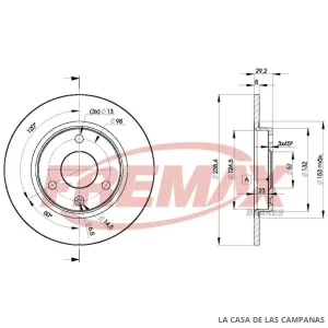 BD7199 DISCO DE FRENO DELANTERO