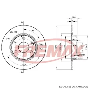 BD7276 DISCO DE FRENO DELANTERO