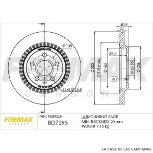BD7293 DISCO DE FRENO DELANTERO