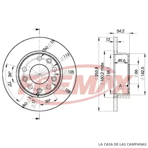 BD7307 DISCO DE FRENO TRASERO