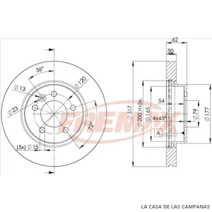 BD7360 DISCO DE FRENO DELANTERO