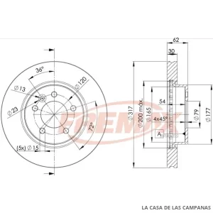 BD7361 DISCO DE FRENO TRASERO