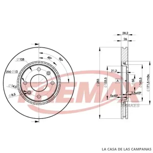 BD7406 DISCO DE FRENO DELANTERO