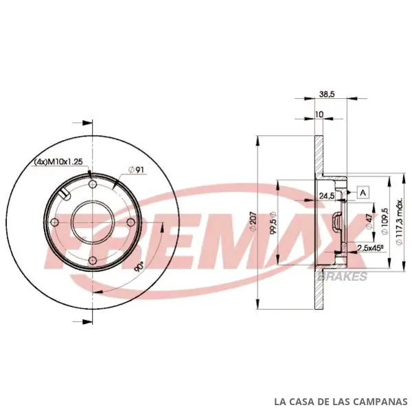 BD7702 DISCO DE FRENO DELANTERO