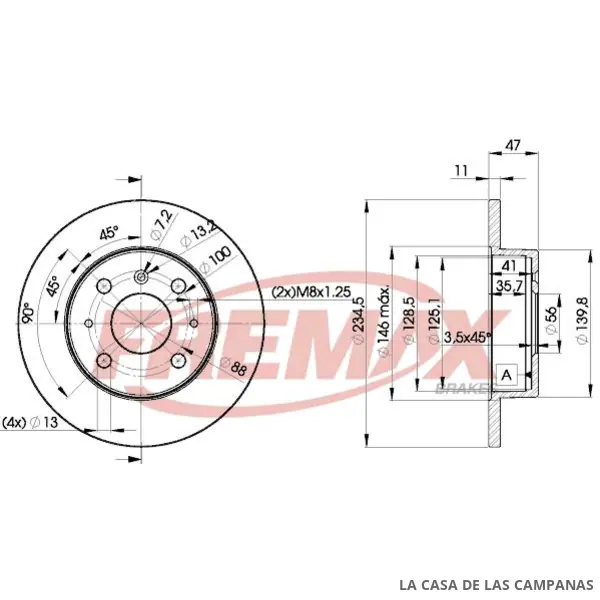 BD7722 DISCO DE FRENO DELANTERO