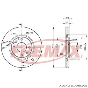 BD7810 DISCO DE FRENO DELANTERO