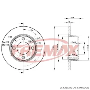 BD7812 DISCO DE FRENO TRASERO