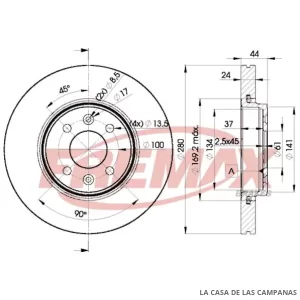 BD7829 DISCO DE FRENO DELANTERO