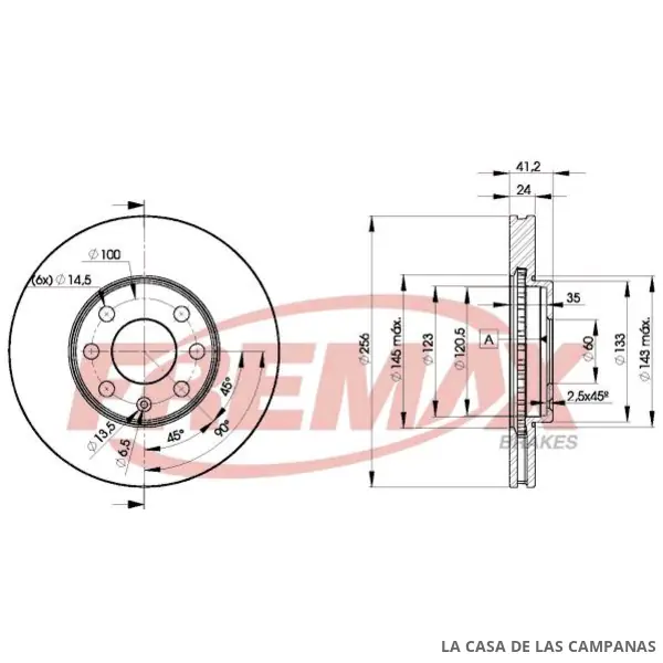 BD7879 DISCO DE FRENO DELANTERO
