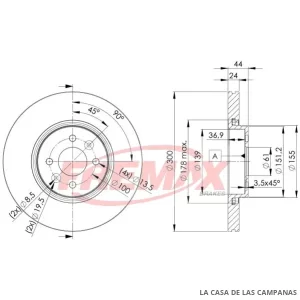 BD7897 DISCO DE FRENO DELANTERO