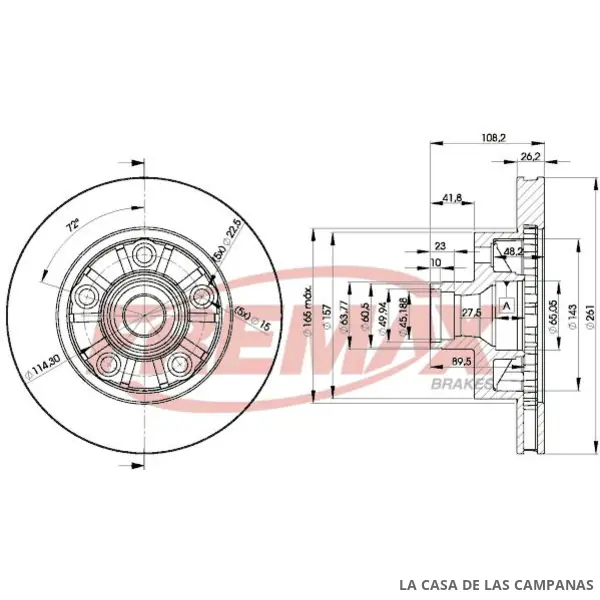 BD7922 DISCO DE FRENO DELANTERO