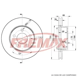 BD7925 DISCO DE FRENO DELANTERO