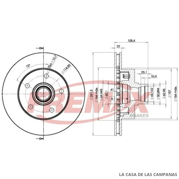 BD7927 DISCO DE FRENO DELANTERO
