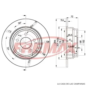 BD7940 DISCO DE FRENO TRASERO