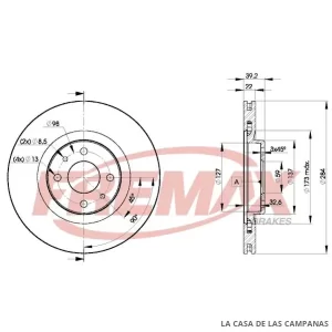 BD7947 DISCO DE FRENO DELANTERO