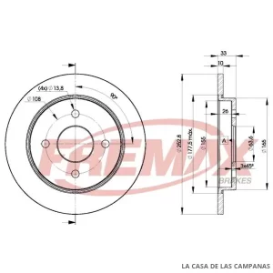 BD7969 DISCO DE FRENO TRASERO