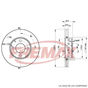 BD8012 DISCO DE FRENO DELANTERO