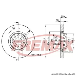 BD8015 DISCO DE FRENO DELANTERO