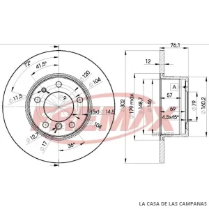 BD8042 DISCO DE FRENO DELANTERO