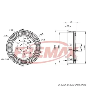 BD8063 CAMPANA DE FRENO TRASERO