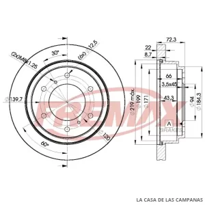 BD8067 DISCO DE FRENO TRASERO