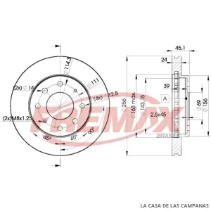 BD8107 DISCO DE FRENO DELANTERO