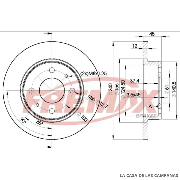BD8120 DISCO DE FRENO DELANTERO