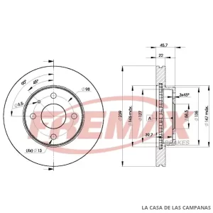 BD8195 DISCO DE FRENO DELANTERO