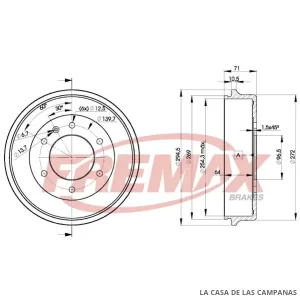 BD8312 CAMPANA DE FRENO TRASERO