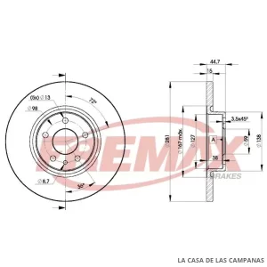 BD8567 DISCO DE FRENO DELANTERO