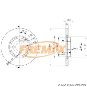 BD8570 DISCO DE FRENO DELANTERO