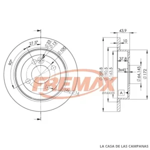 BD8571 DISCO DE FRENO TRASERO